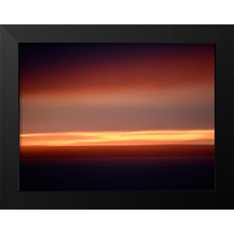 Abstract Sunset Black Modern Wood Framed Art Print by Plank, Savanah