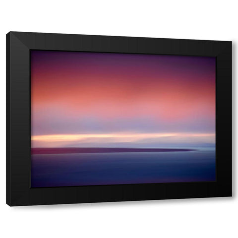 Abstract Sunset Black Modern Wood Framed Art Print with Double Matting by Plank, Savanah