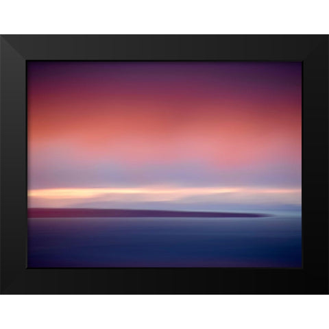 Abstract Sunset Black Modern Wood Framed Art Print by Plank, Savanah