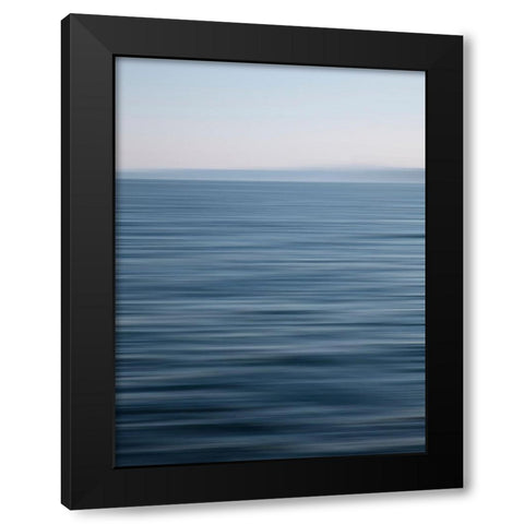 Abstract blue horizon Black Modern Wood Framed Art Print with Double Matting by Plank, Savanah