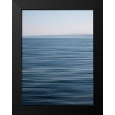 Abstract blue horizon Black Modern Wood Framed Art Print by Plank, Savanah