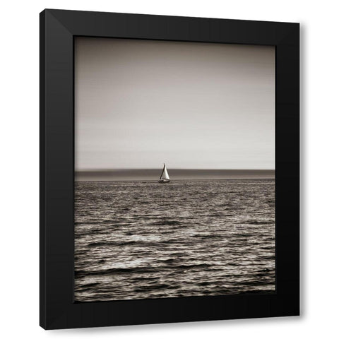 USA, Seattle, sailboat in Elli Black Modern Wood Framed Art Print with Double Matting by Plank, Savanah