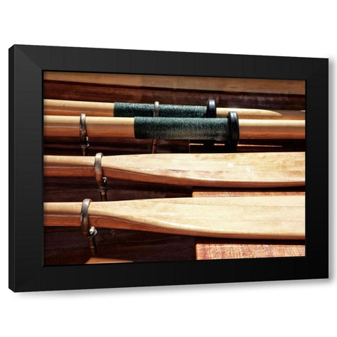 Wooden Oars Black Modern Wood Framed Art Print by Plank, Savanah