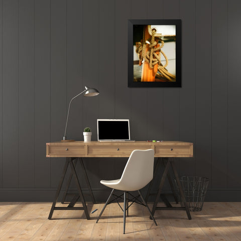 Sailboat cleat Black Modern Wood Framed Art Print by Plank, Savanah