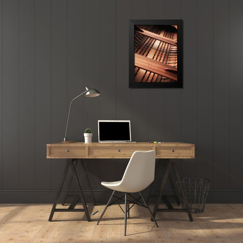 Wooden boat interior Black Modern Wood Framed Art Print by Plank, Savanah