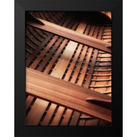 Wooden boat interior Black Modern Wood Framed Art Print by Plank, Savanah