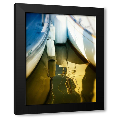 Sailboat summertime harbor Black Modern Wood Framed Art Print with Double Matting by Plank, Savanah