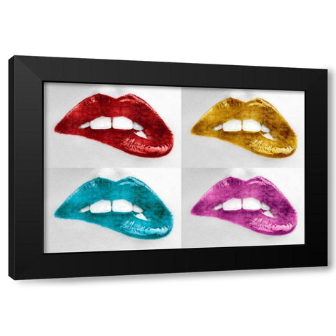 Luscious Quartet Black Modern Wood Framed Art Print with Double Matting by McGuire, Sarah