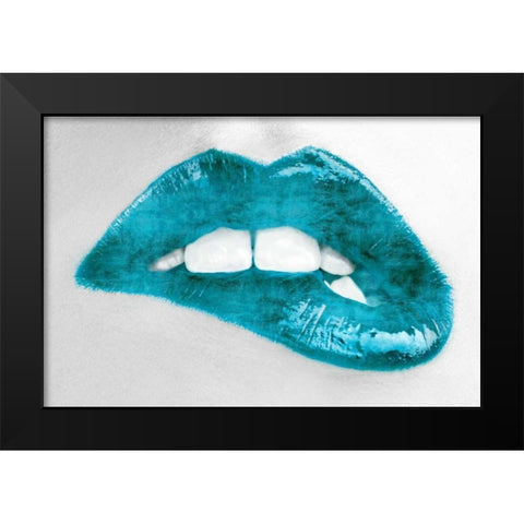 Luscious Teal Black Modern Wood Framed Art Print by McGuire, Sarah