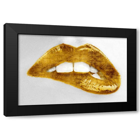 Luscious Gold Black Modern Wood Framed Art Print with Double Matting by McGuire, Sarah