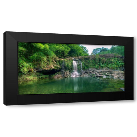 Waterfall in Soft Light Black Modern Wood Framed Art Print with Double Matting by Bennion, Scott