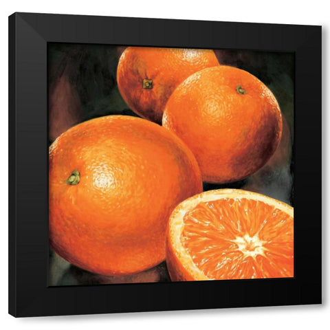 Arance Black Modern Wood Framed Art Print by Mottinelli, Stefania