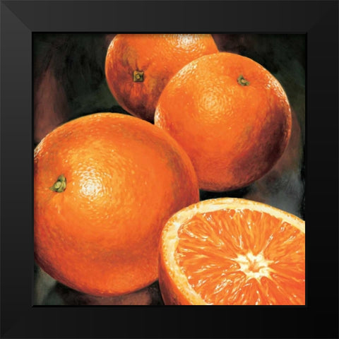 Arance Black Modern Wood Framed Art Print by Mottinelli, Stefania