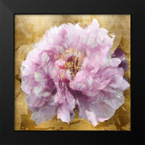 Solo Pink on Gold II Black Modern Wood Framed Art Print by Sullivan, Shawna