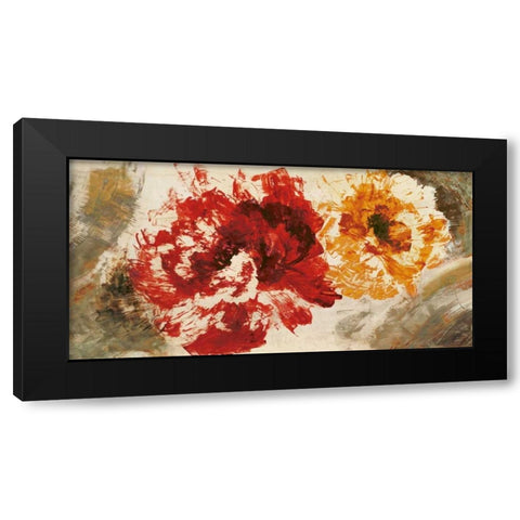 Pop Flowers Black Modern Wood Framed Art Print by Ward, Sarah