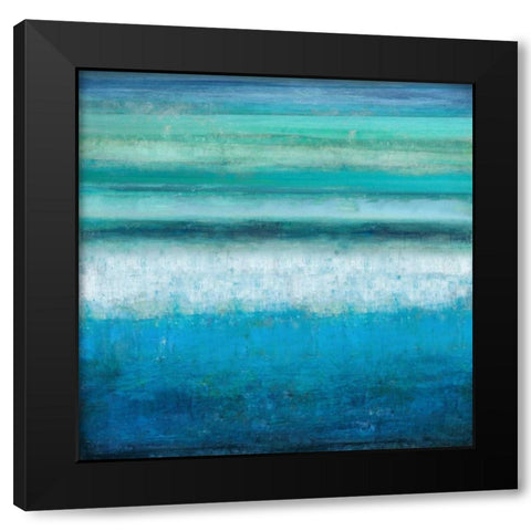Aqua Tranquility Black Modern Wood Framed Art Print by Hamilton, Taylor