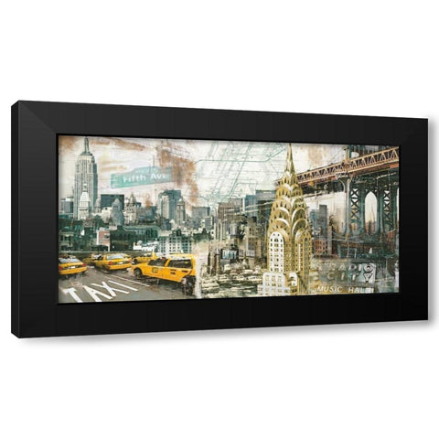 New York Black Modern Wood Framed Art Print by Burke, Tyler