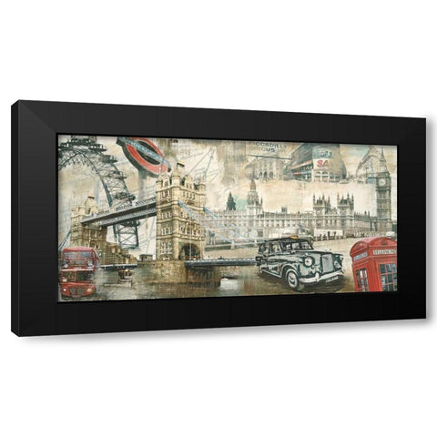 London Black Modern Wood Framed Art Print by Burke, Tyler