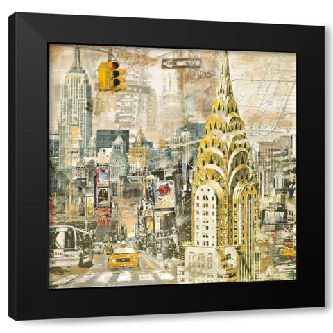 In Manhattan Black Modern Wood Framed Art Print with Double Matting by Burke, Tyler