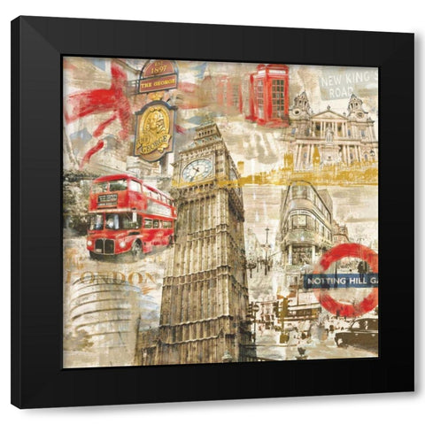 In London Black Modern Wood Framed Art Print by Burke, Tyler