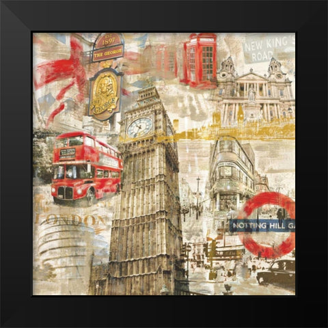 In London Black Modern Wood Framed Art Print by Burke, Tyler