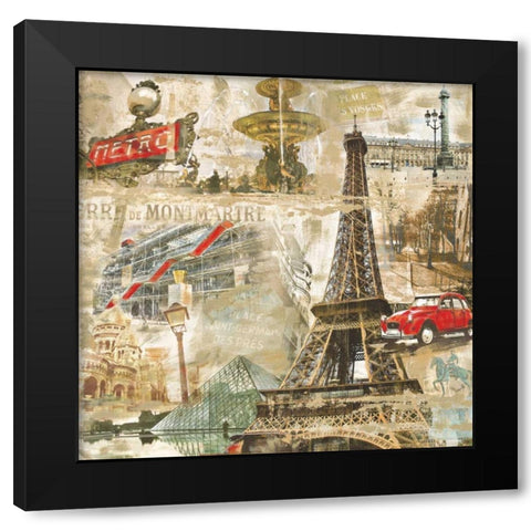 In Paris Black Modern Wood Framed Art Print by Burke, Tyler