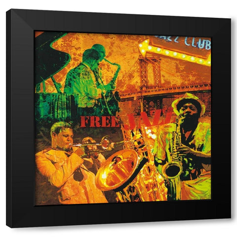 Free Jazz Black Modern Wood Framed Art Print with Double Matting by Burke, Tyler