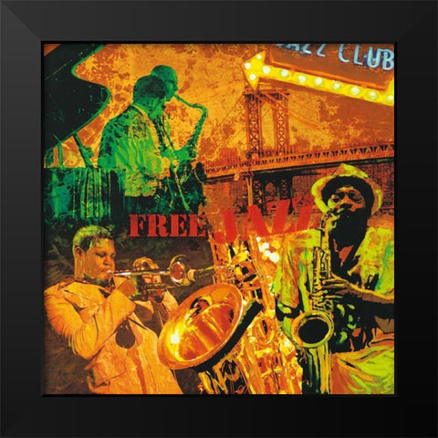 Free Jazz Black Modern Wood Framed Art Print by Burke, Tyler