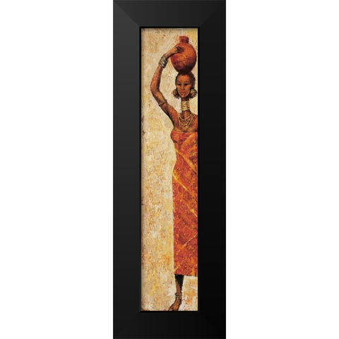 African Woman I Black Modern Wood Framed Art Print by Halley, Terence
