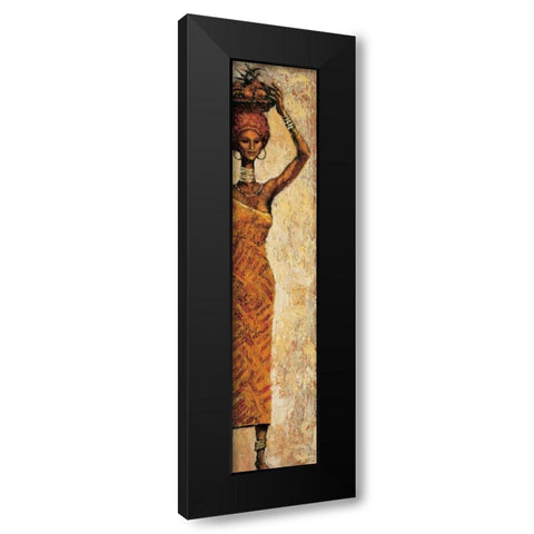 African Woman II Black Modern Wood Framed Art Print with Double Matting by Halley, Terence