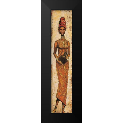 African Woman III Black Modern Wood Framed Art Print by Halley, Terence