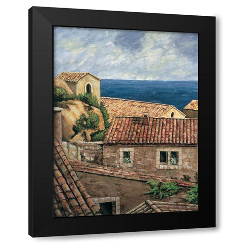 Coastal Village II Black Modern Wood Framed Art Print by Young, Thomas