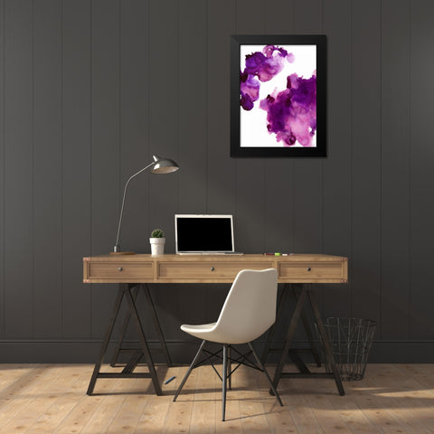Elevate Fuchsia Black Modern Wood Framed Art Print by Mitchell, Lauren