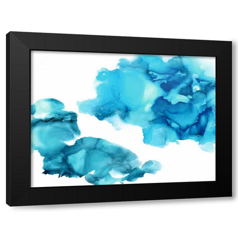 Elevate in Aqua Black Modern Wood Framed Art Print by Mitchell, Lauren