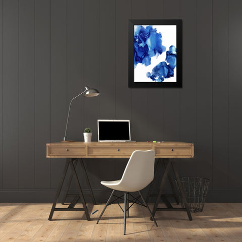Elevate in Indigo  Black Modern Wood Framed Art Print by Mitchell, Lauren