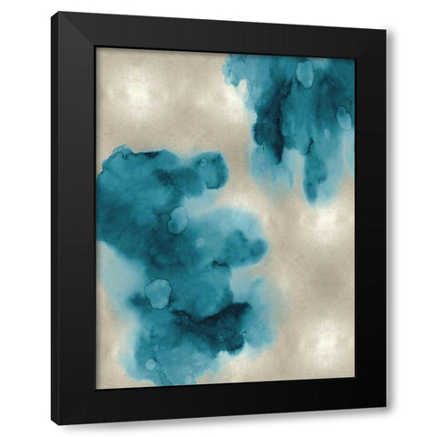 Entice in Aqua I Black Modern Wood Framed Art Print with Double Matting by Mitchell, Lauren