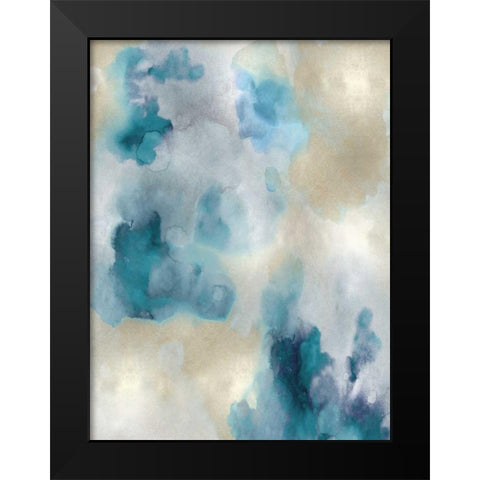 Whisper in Aqua I Black Modern Wood Framed Art Print by Mitchell, Lauren