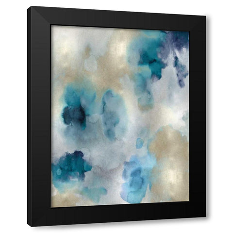 Whisper in Aqua II Black Modern Wood Framed Art Print by Mitchell, Lauren