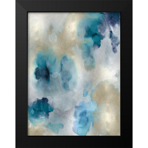 Whisper in Aqua II Black Modern Wood Framed Art Print by Mitchell, Lauren
