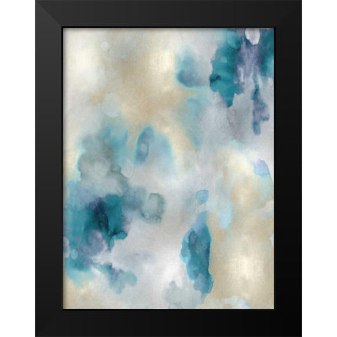 Whisper in Aqua III Black Modern Wood Framed Art Print by Mitchell, Lauren
