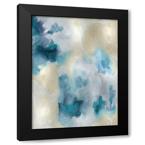 Whisper in Aqua IV Black Modern Wood Framed Art Print with Double Matting by Mitchell, Lauren