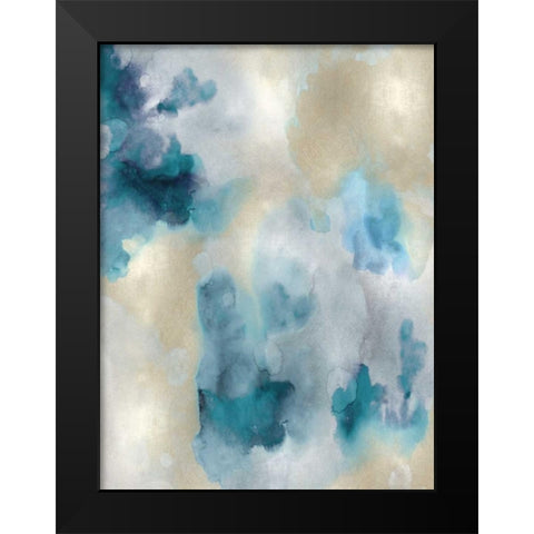 Whisper in Aqua IV Black Modern Wood Framed Art Print by Mitchell, Lauren
