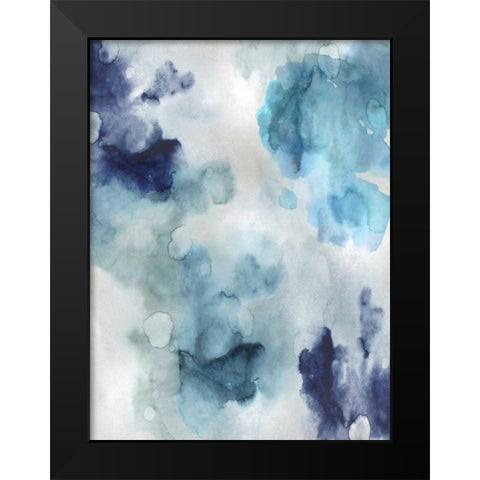 Whisper in Blue Black Modern Wood Framed Art Print by Mitchell, Lauren