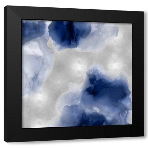 Whisper in Indigo I Black Modern Wood Framed Art Print with Double Matting by Mitchell, Lauren