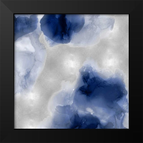 Whisper in Indigo I Black Modern Wood Framed Art Print by Mitchell, Lauren