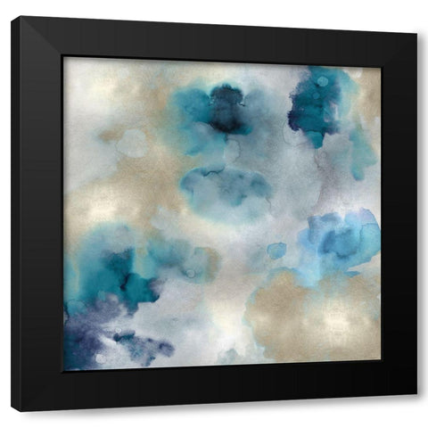 Aqua Movement II Black Modern Wood Framed Art Print with Double Matting by Mitchell, Lauren