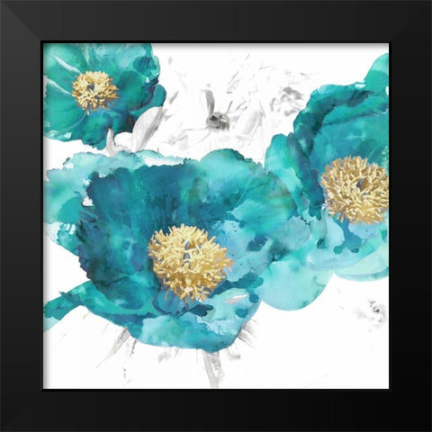 Aqua Trio I Black Modern Wood Framed Art Print by Austin, Vanessa