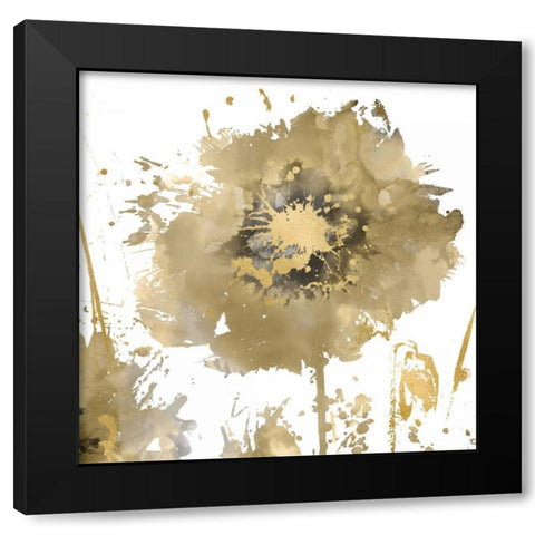 Flower Burst in Gold I Black Modern Wood Framed Art Print by Austin, Vanessa