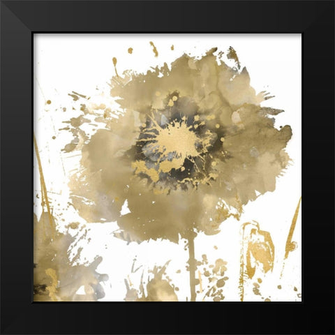 Flower Burst in Gold I Black Modern Wood Framed Art Print by Austin, Vanessa