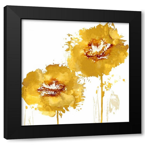 Flower Burst in Aqua I Black Modern Wood Framed Art Print by Austin, Vanessa